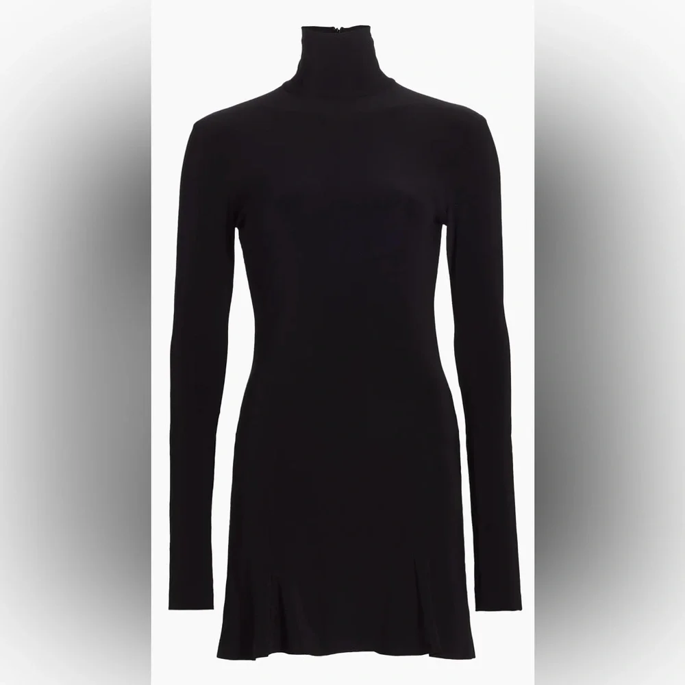 Long Sleeve Turtleneck Fishtail Mini Dress - Picture 6 of 11
